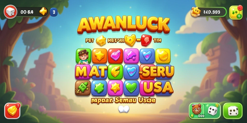 Screenshot gameplay AWANLUCK yang menunjukkan keseruan mencocokkan item.