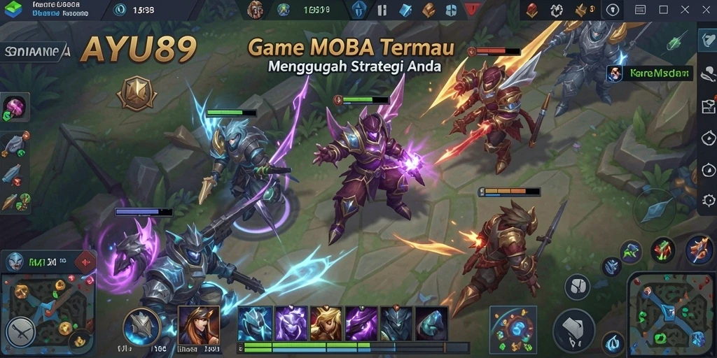 Screenshot AYU89 menampilkan aksi seru dalam pertempuran MOBA.