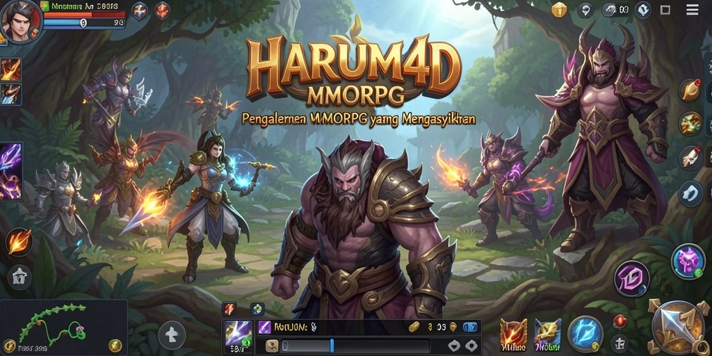 Tampilan gameplay menakjubkan dari HARUM4D saat berpetualang dalam dunia MMORPG.
