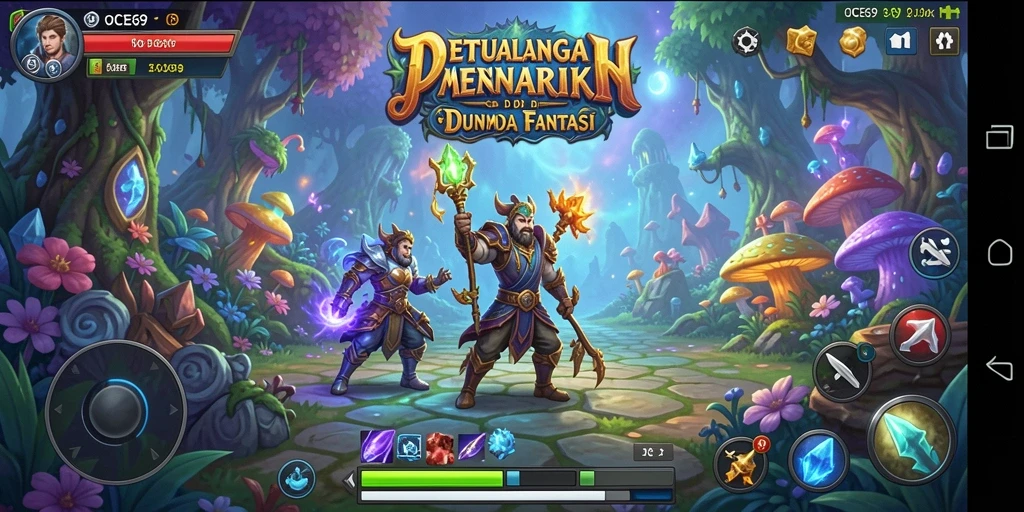 Gameplay OCE69 menampilkan petualangan seru di dunia yang luas.