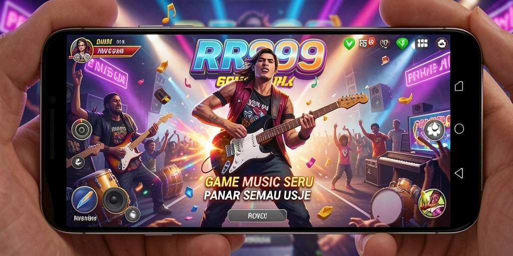 Screenshot gameplay RR999 menampilkan pemain yang asyik mengikuti irama music.
