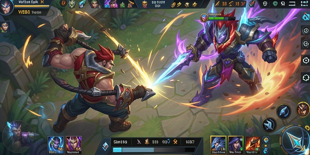 Gameplay menarik dalam pertarungan MOBA yang seru.